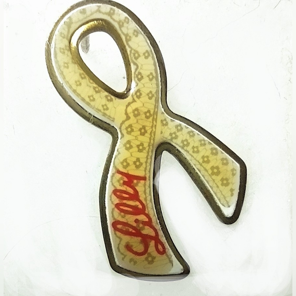 Lilly©️ Yellow Enamel Awareness Ribbon Tac Pin